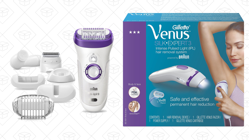 Braun Silk-épil Women’s Epilator | $80 | AmazonBraun Gillette Venus Silk-Expert Hair Removal System | $150 | Amazon | After $50 mail-in rebate